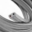 Elektrisches Kabel überzogen mit Silberem CM02 Textil für Lichterketten, Seideneffekt Einfarbig