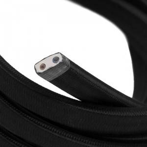Elektrokabel für Lichterketten mit Textilummantelung in schwarz CM04, UV-beständig