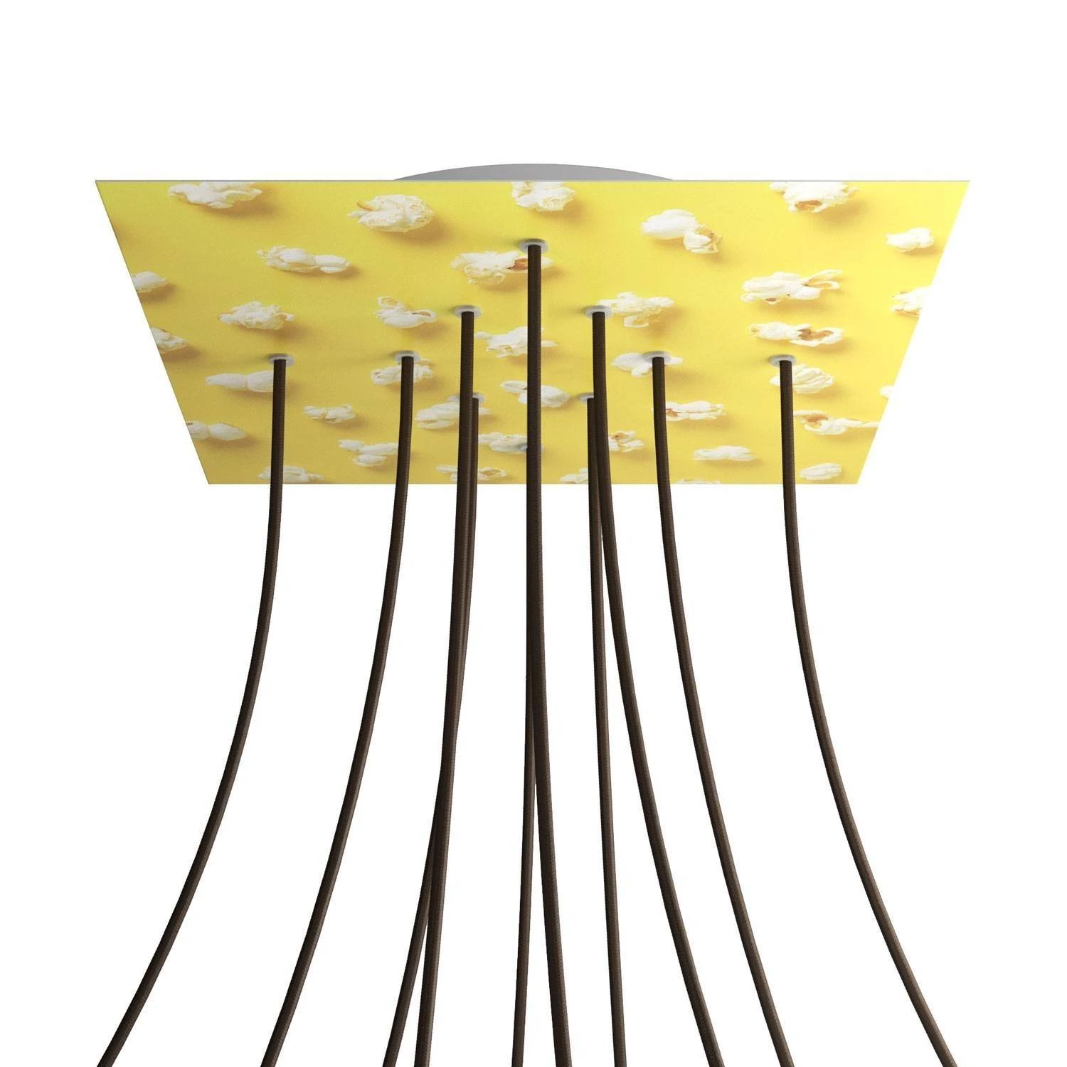 Quadratisches XXL 10-Loch und 4 Seitenlöchern Lampenbaldachin Kit, Rose-One-Abdeckung, 400 mm- PROMO - Pop-Corn