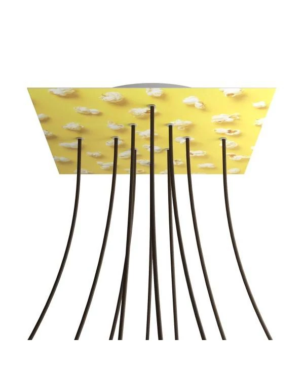 Quadratisches XXL 10-Loch und 4 Seitenlöchern Lampenbaldachin Kit, Rose-One-Abdeckung, 400 mm- PROMO