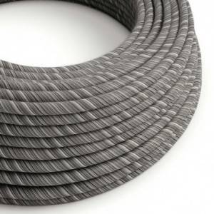 Textilkabel, schwarz-meliert, aus Baumwolle Vertigo - Das Original von Creative-Cables - ERC37 rund 2x0.75mm / 3x0.75mm