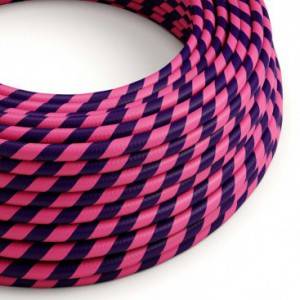 Textilkabel, Grinsekatze lila-pink glänzend Vertigo - Das Original von Creative-Cables - ERM41 rund 2x0,75mm / 3x0,75mm