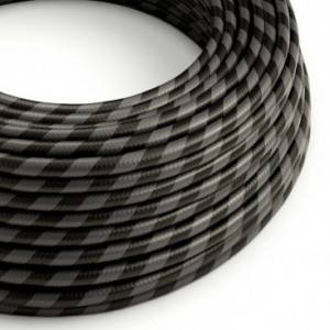 Textilkabel, graphitgrau-kohlenschwarz glänzend Vertigo - Das Original von Creative-Cables - ERM54 rund 2x0.75mm / 3x0.75mm