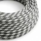 Textilkabel, silber-grau glänzend Vertigo - Das Original von Creative-Cables - ERM55 rund 2x0.75mm / 3x0.75mm