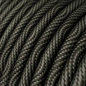 Textilkabel, Optical schwarz-grau glänzend Vertigo - Das Original von Creative-Cables - ERM67 rund 2x0.75mm / 3x0.75mm