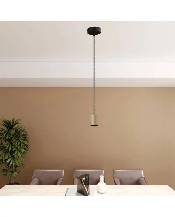 Einfach-Pendelleuchte mit Mini Strahler Spotlight GU1d0