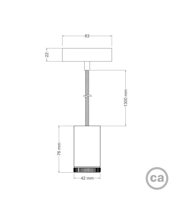 Einfach-Pendelleuchte mit Mini Strahler Spotlight GU1d0
