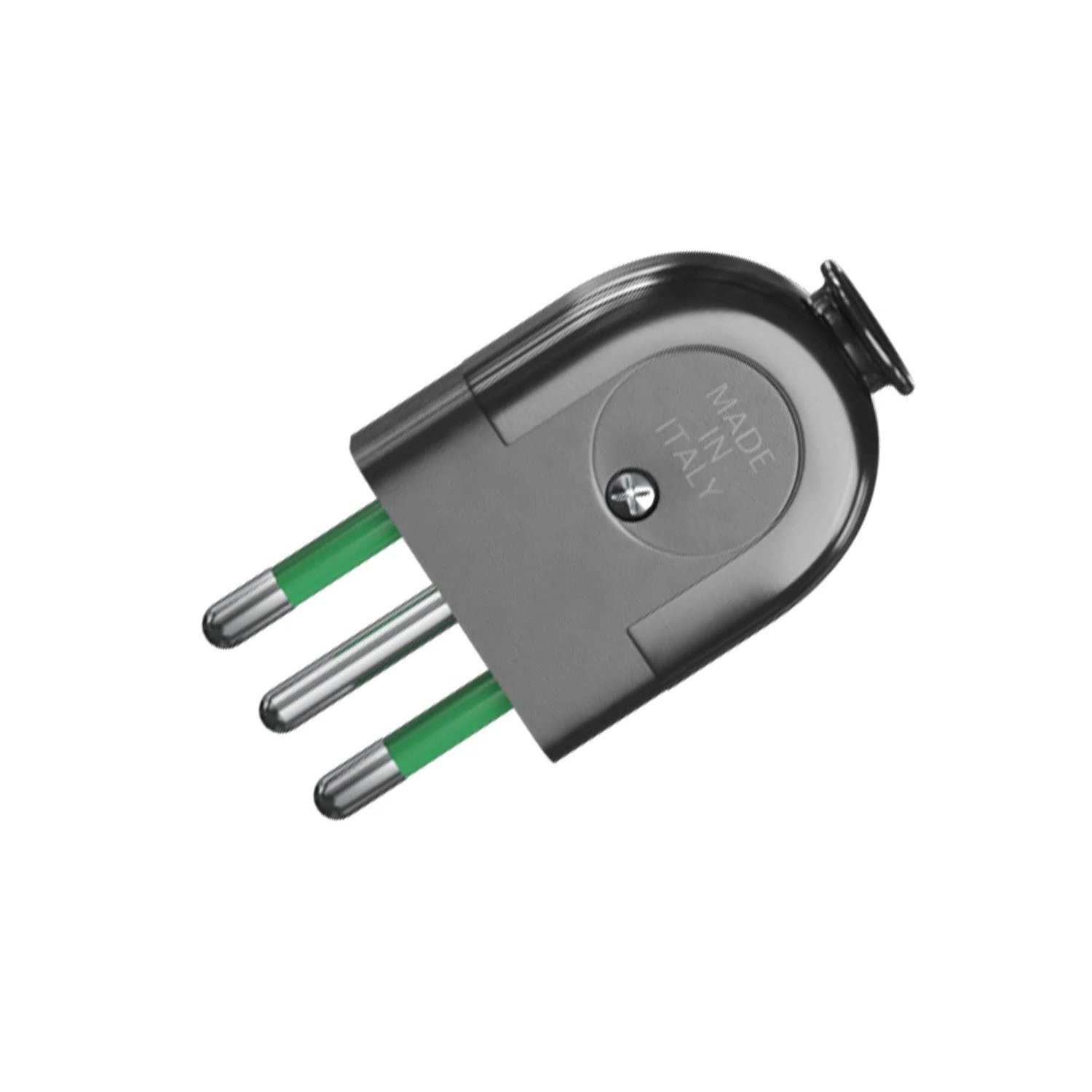 Stecker 2-polig + Schutzleiter 10 A  - IMQ - Schwarz
