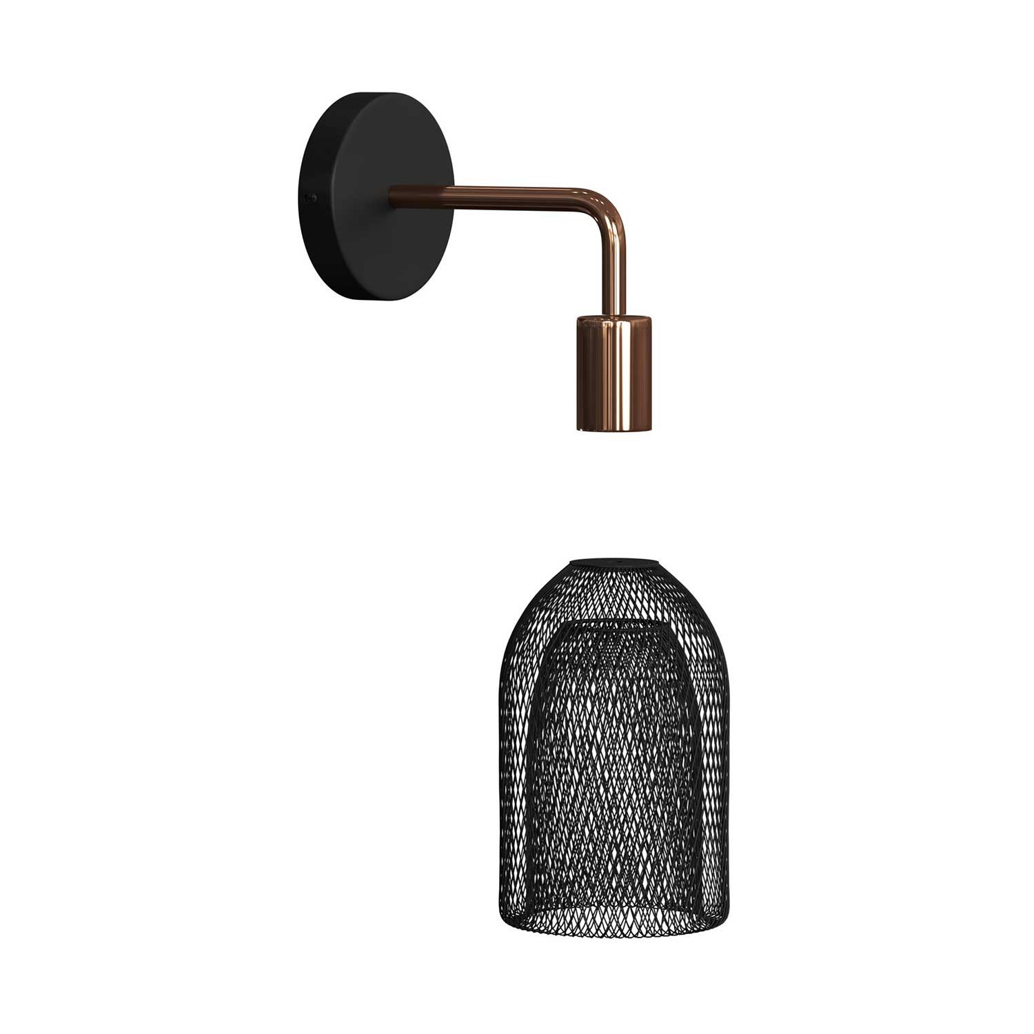 Fermaluce Metal-Stil mit Ghostbell Lampenschirm und gebogenes Rohr, Wandleuchte aus Metall