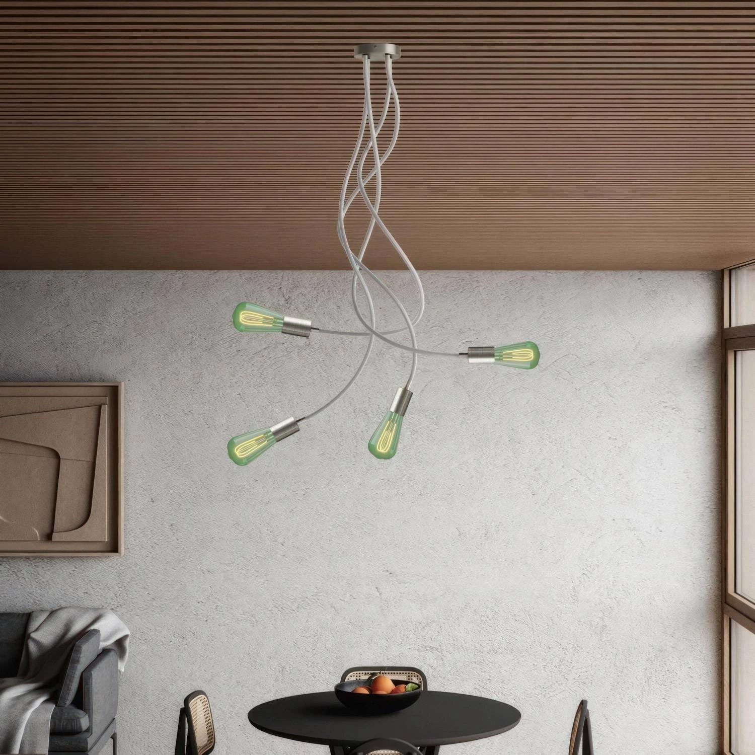 Flex 90 gelenkige Deckenleuchte mit diffusem Licht inklusive LED ST64 Glühbirne