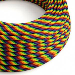 Textilkabel, Regenbogenfarben glänzend Vertigo - Das Original von Creative-Cables - ERM68 rund 2x0,75mm / 3x0,75mm