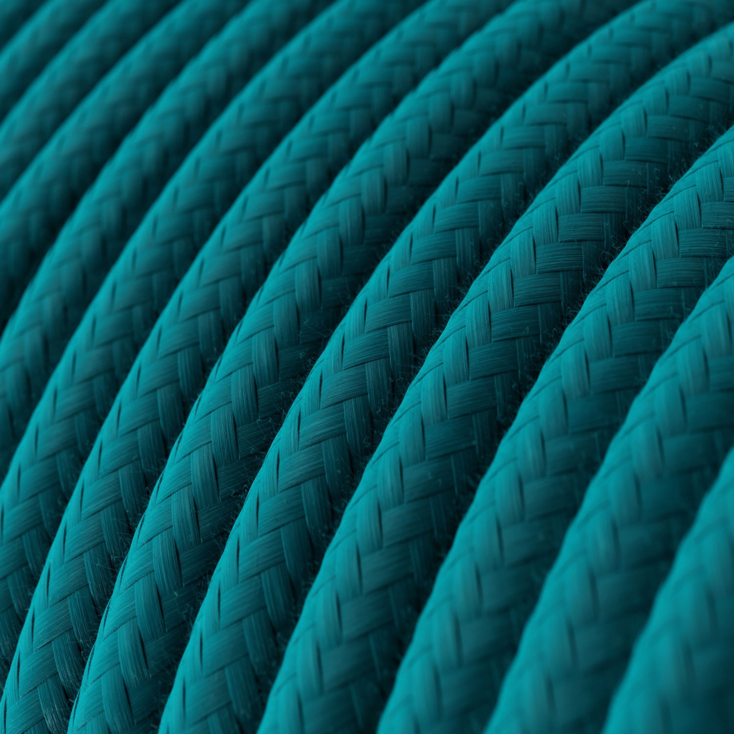 Textilkabel, cerulean-blau, aus Baumwolle - Das Original von Creative-Cables - RC21 rund 2x0.75mm / 3x0.75mm