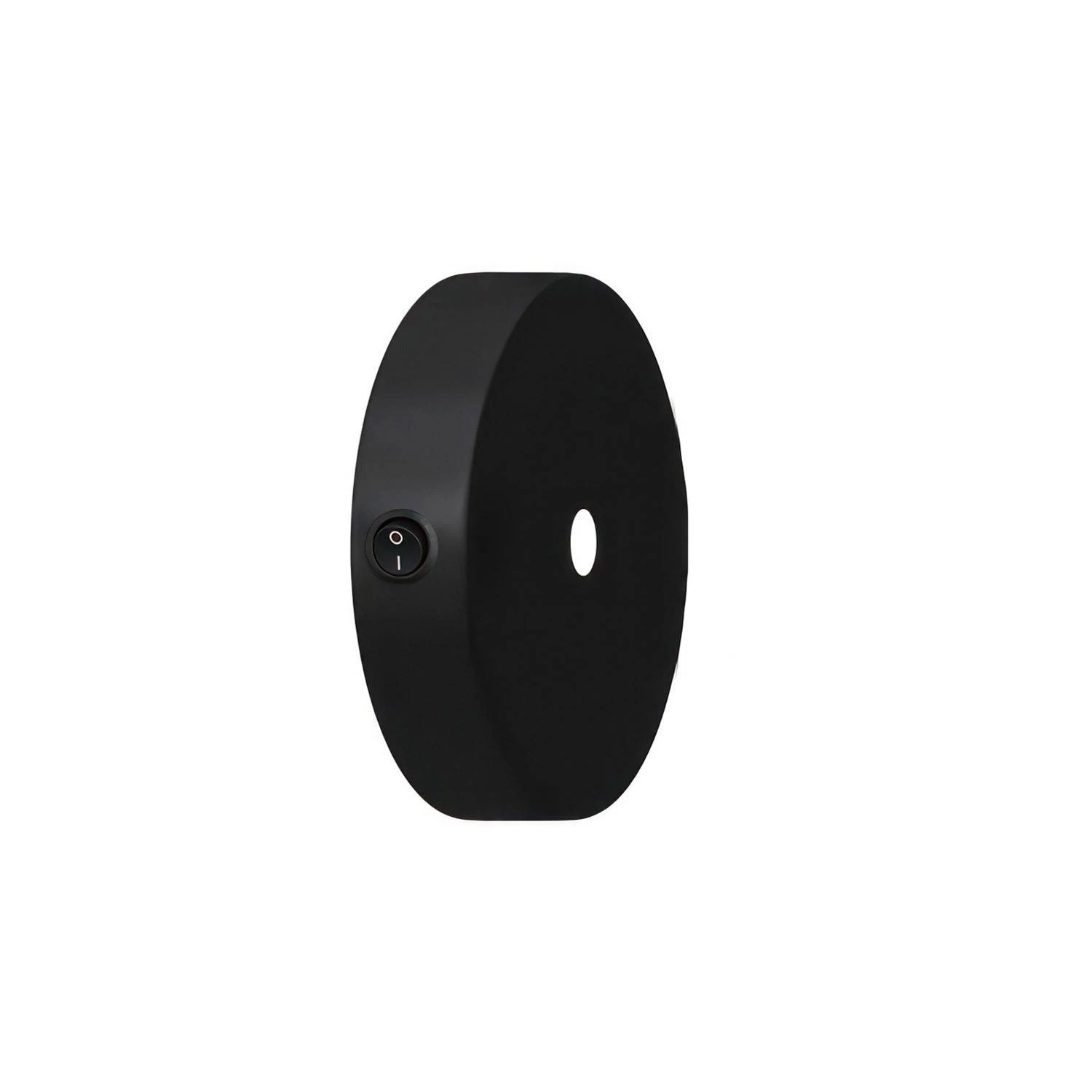 Kit zylinderförmiger Mini Metall-Lampenbaldachin mit Schalter - Schwarz