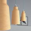 Pendelleuchte inklusive Textilkabel, flaschenförmigem Lampenschirm aus Keramik und Metall-Zubehör - Made in Italy