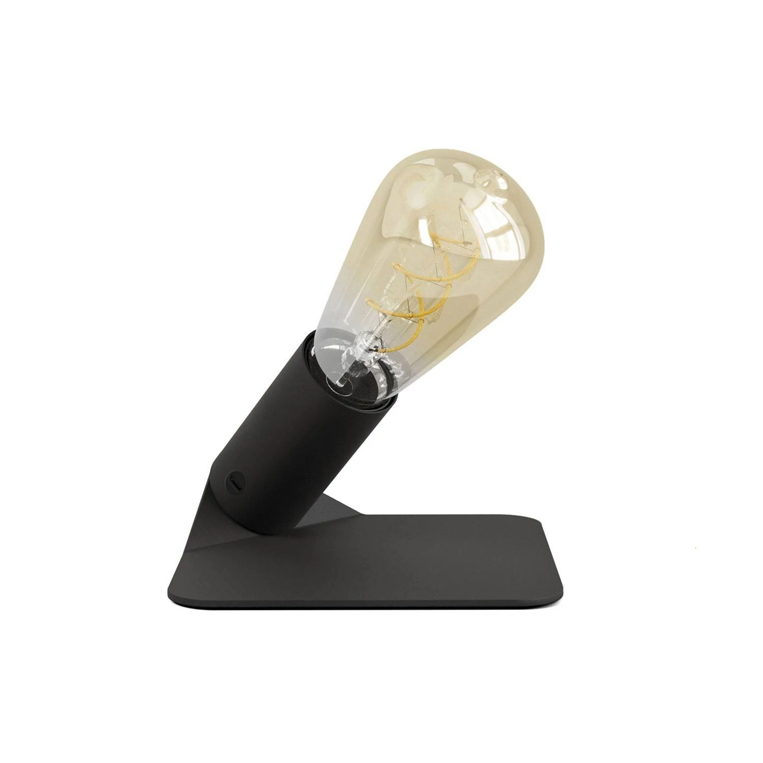 SI! 5V Tischleuchte mit ST64 Glühbirne und Metallsockel - Schwarz