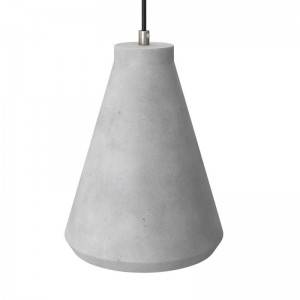 Pendelleuchte inklusive Textilkabel, trichterförmigem Lampenschirm aus Zement und Metall-Zubehör - Made in Italy