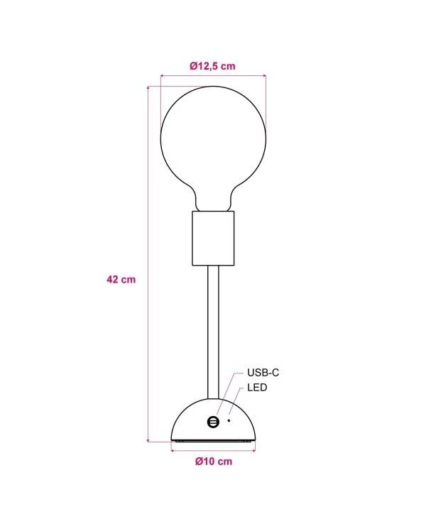 Tragbare, wiederaufladbare Leuchte Cabless02 mit Globe Glühbirne G125