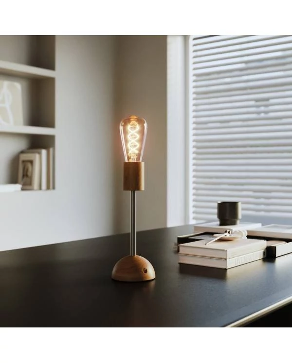 Tragbare, wiederaufladbare Leuchte Cabless02 mit goldfarbener Edison Glühbirne