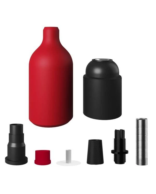 Kit E27 Lampenfassung aus Silikon mit verdeckter Zugentlastung