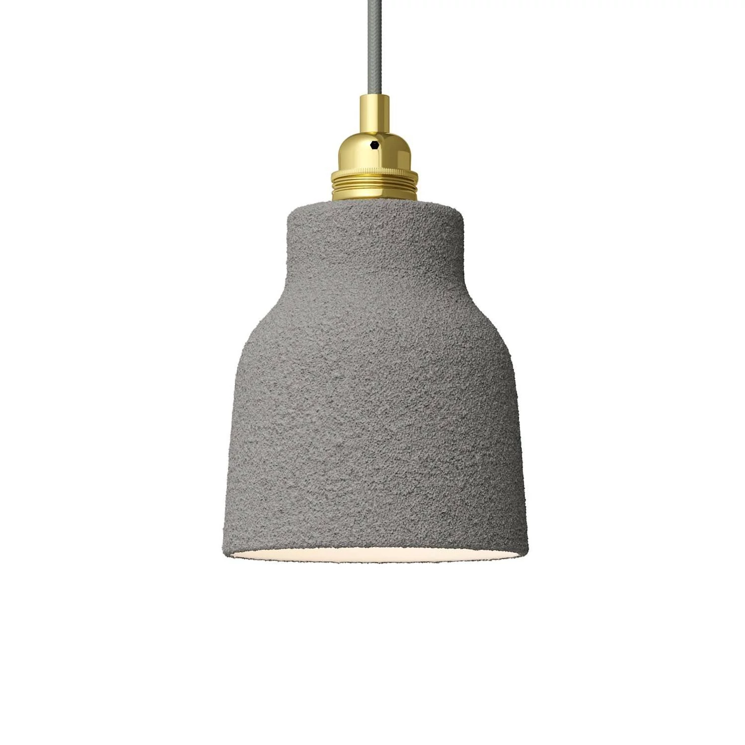 Vasenförmiger Lampenschirm aus Keramik - Materia Kollektion - Made in Italy - Zement-Effekt - Weiß