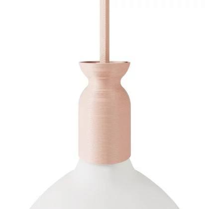Kit E27 Lampenfassung aus recyceltem Plastik, im 3D Druckverfahren hergestellt - Altrosa
