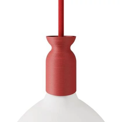 Kit E27 Lampenfassung aus recyceltem Plastik, im 3D Druckverfahren hergestellt - Terrakotta