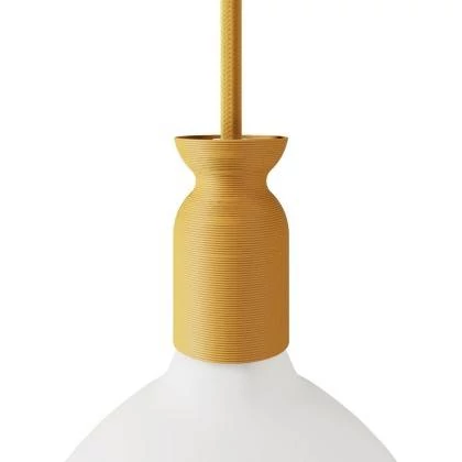 Kit E27 Lampenfassung aus recyceltem Plastik, im 3D Druckverfahren hergestellt - Ocker
