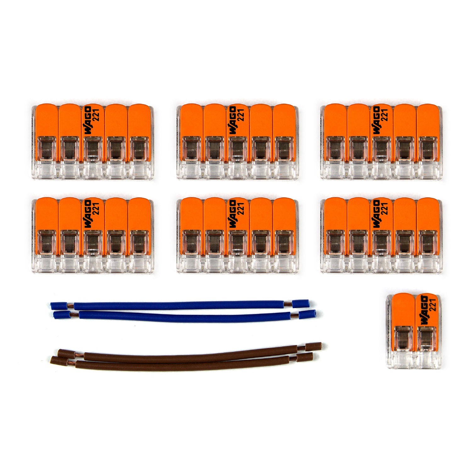 Kit Verbindungsklemme WAGO kompatibel mit Kabel 2x für Lampenbaldachin mit 9 Löchern