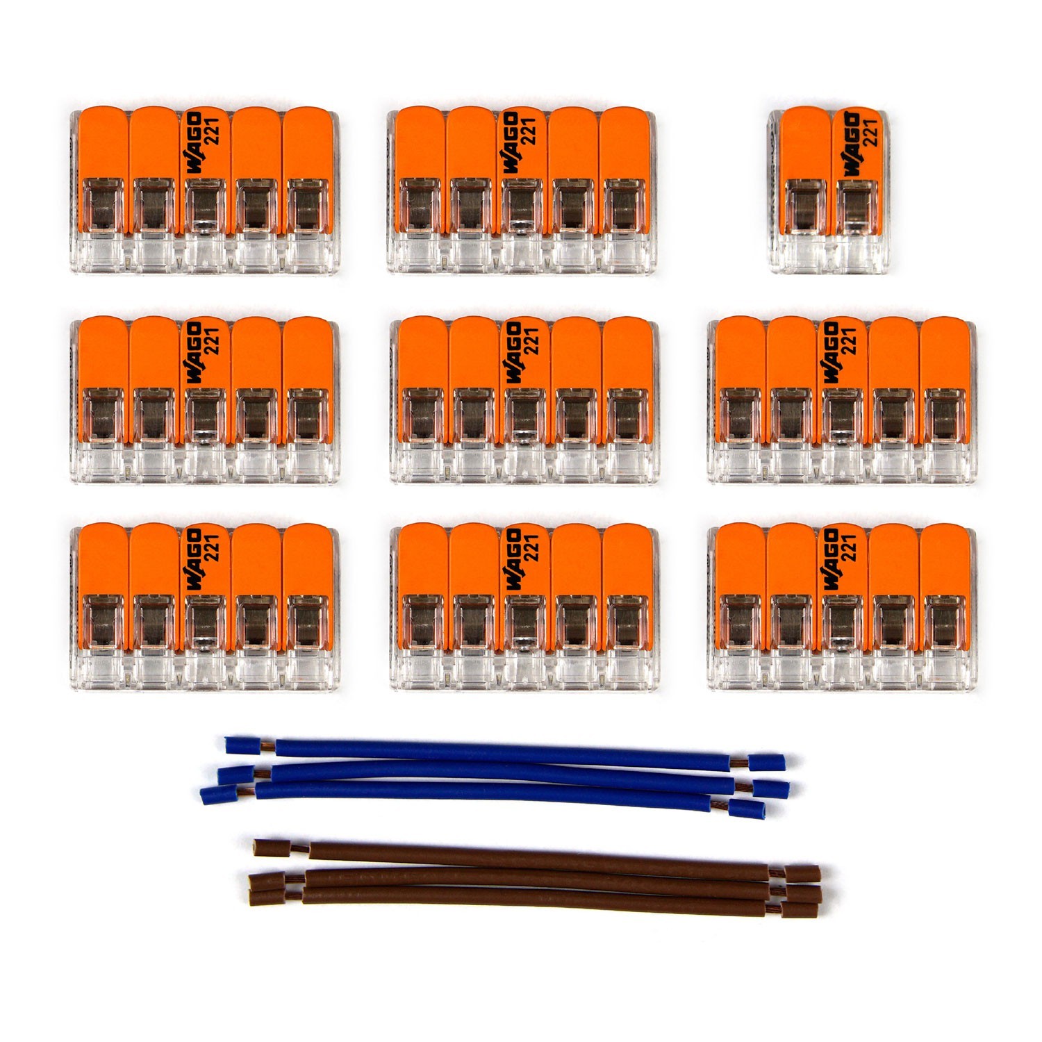 Kit Verbindungsklemme WAGO kompatibel mit Kabel 2x für Lampenbaldachin mit 12 Löchern