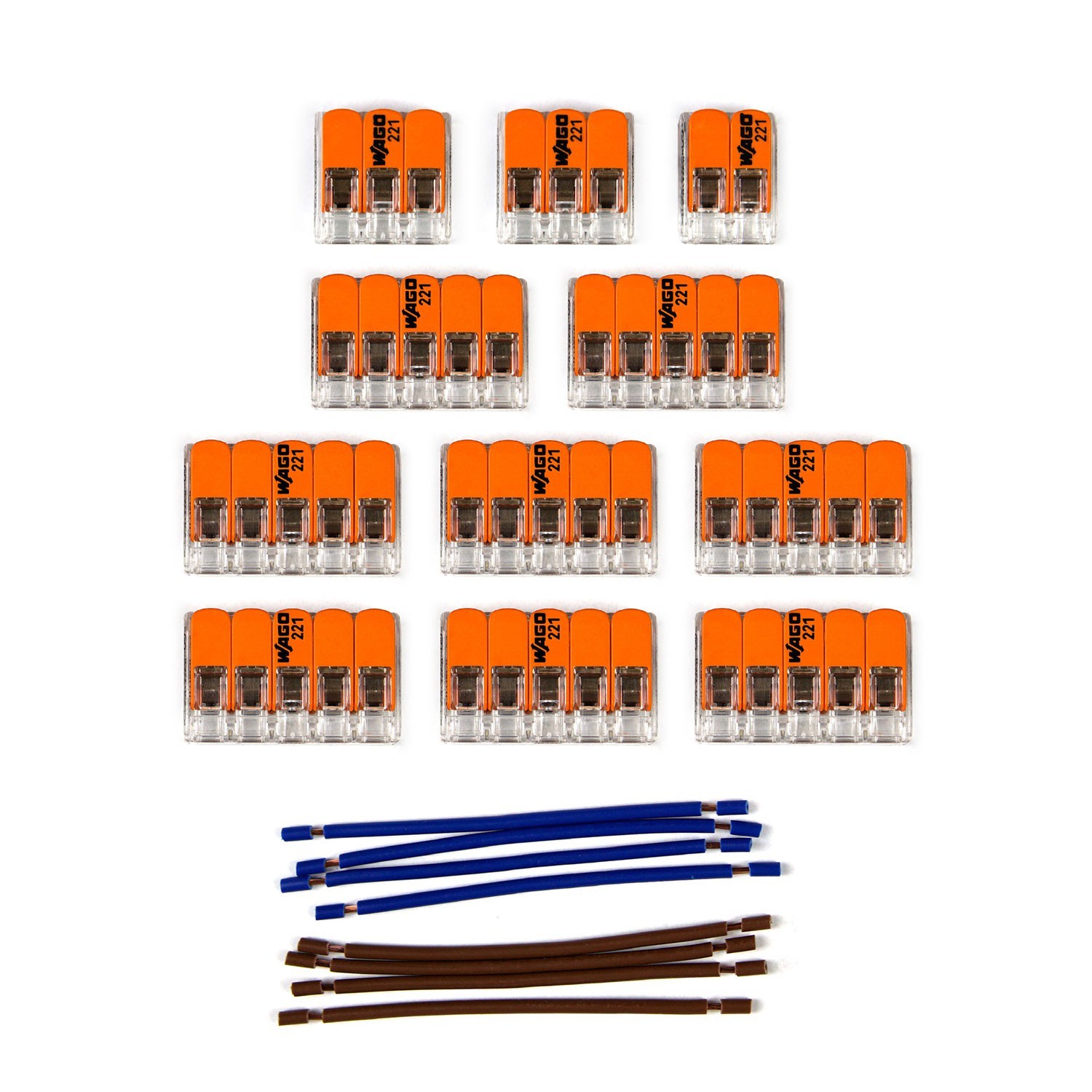Kit Verbindungsklemme WAGO kompatibel mit Kabel 2x für Lampenbaldachin mit 14 Löchern