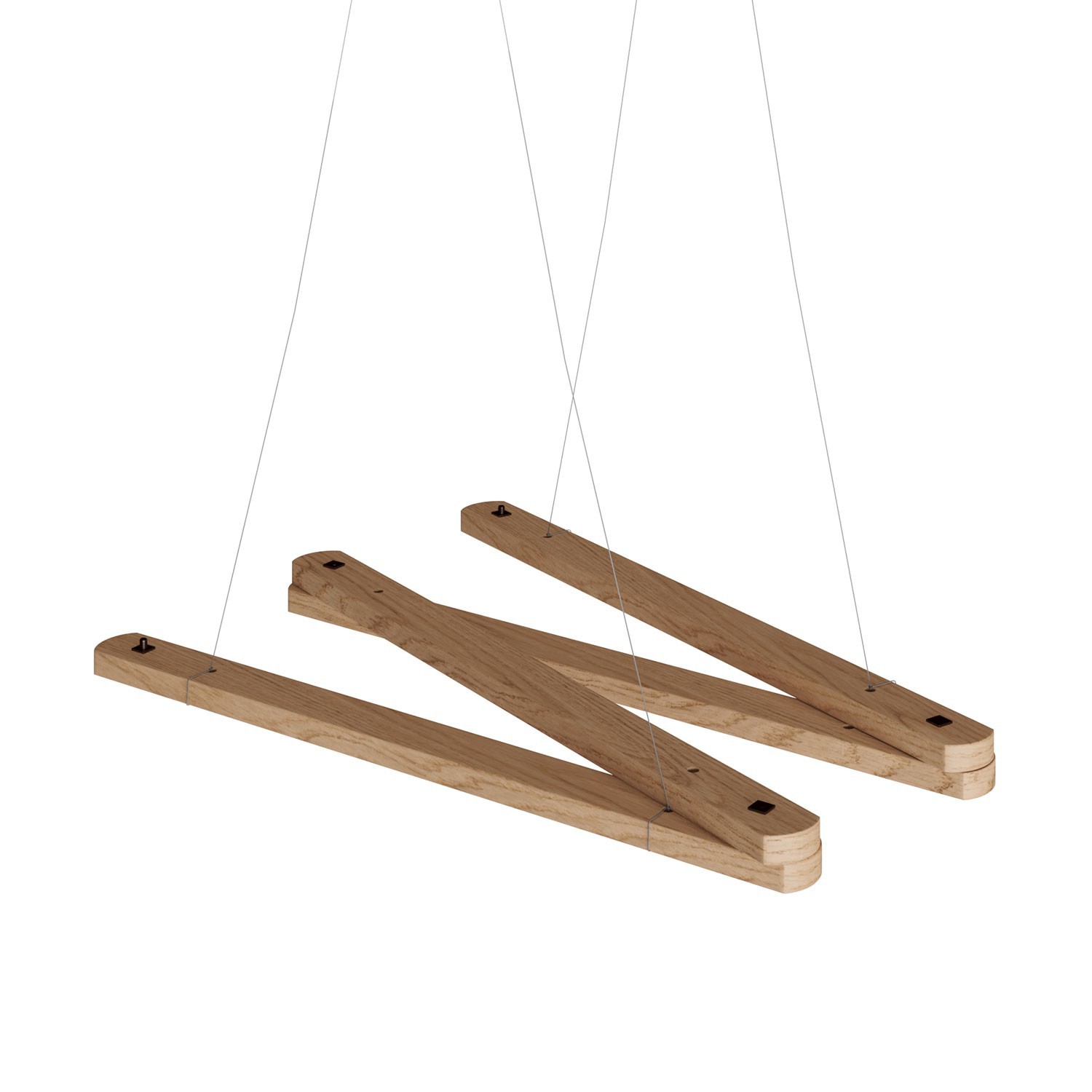 Zigh-Zagh, verstellbare Deckenhalterung aus Holz für Pendelleuchten
