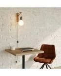 Holz-Wandleuchte mit 2-poligem Stecker