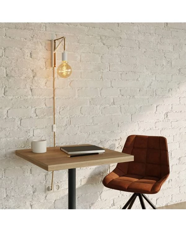 Metall Wandleuchte mit 2-poligem Stecker