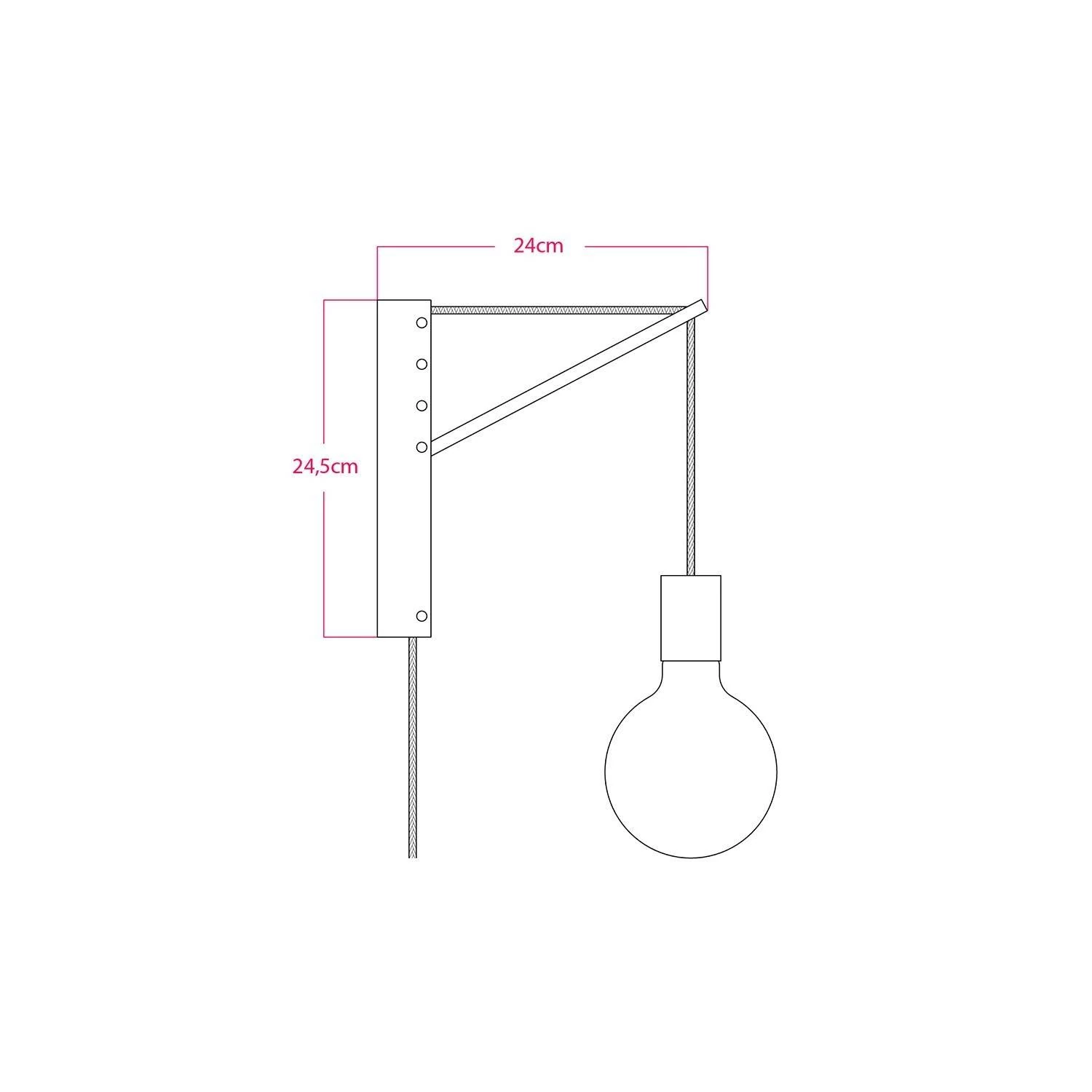 Metall Wandleuchte mit 2-poligem Stecker