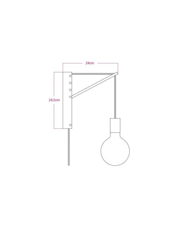 Metall Wandleuchte mit 2-poligem Stecker