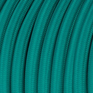 Textilkabel, türkisfarben glänzend - Das Original von Creative-Cables - RM71 rund 2x0.75mm / 3x0.75mm