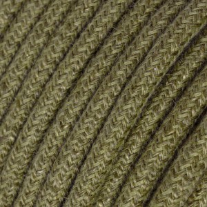 Textilkabel, rindenfarben-braun, aus Jute - Das Original von Creative-Cables - RN26 rund 2x0,75mm / 3x0,75mm