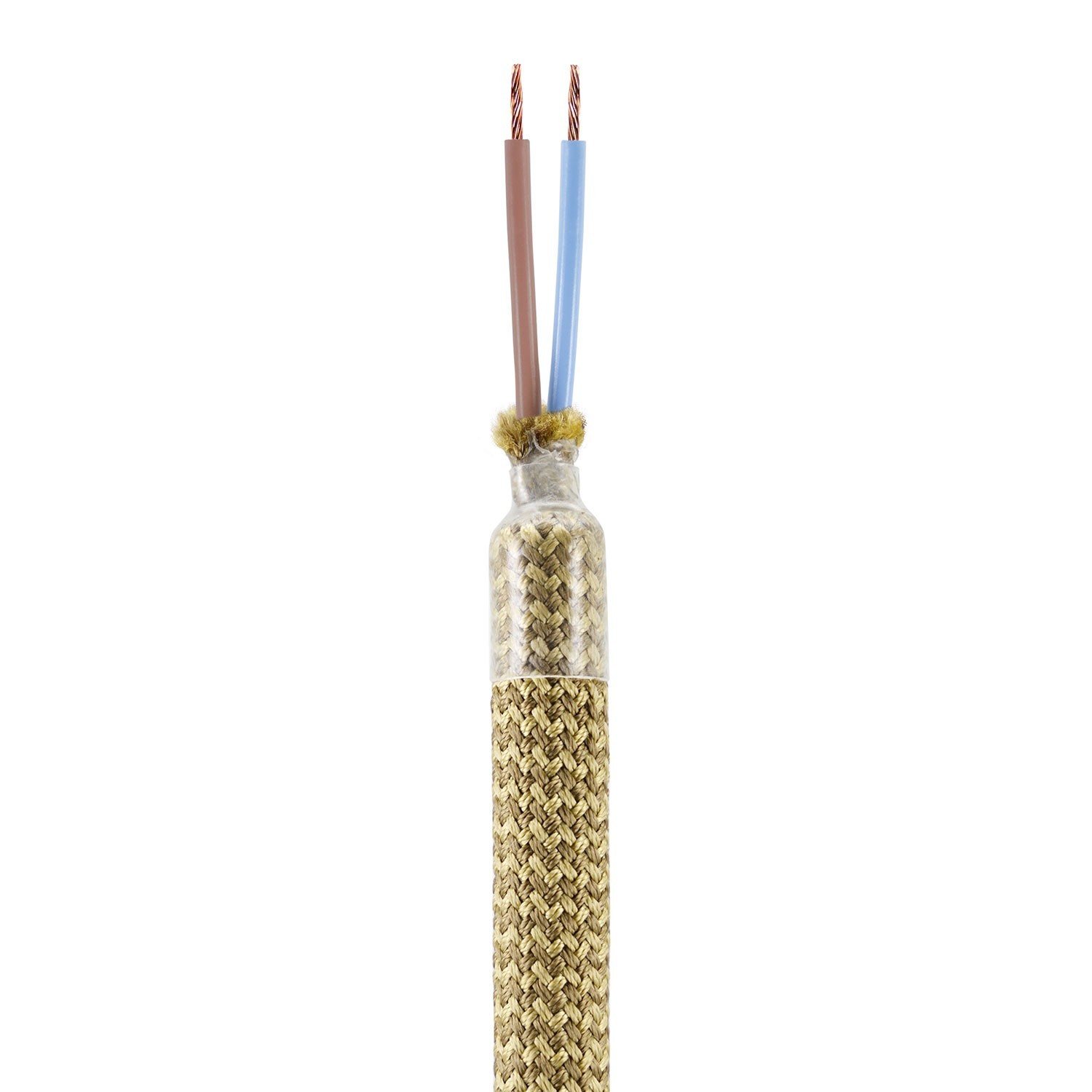 Kit Creative Flex flexibles gewebeummanteltes Kabelrohr, RM73 bronzefarben mit Metallenden
