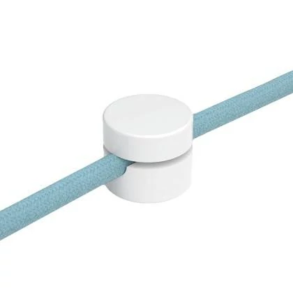 Wand- und Deckenpin, universale Kabelführung für Textilkabel 2x0,75 und 3x0,75 für Beleuchtungsinstallationen - 2 Stück - Weiß