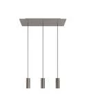 3-flammige Pendelleuchte mit rechteckigem XXL-Rose-One 675 mm komplett mit Textilkabel und Tub-E14-Lampenschirm aus Metall