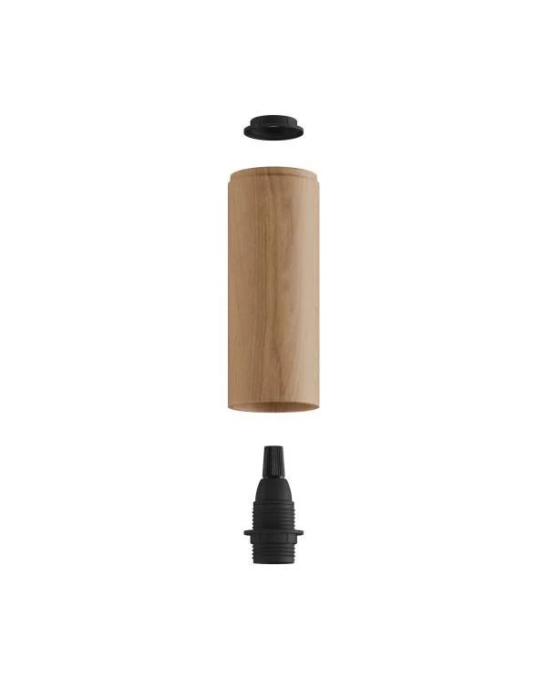 Fermaluce Wood mit verstellbarem Strahler aus Holz und Tub-E14 Lampenschirm