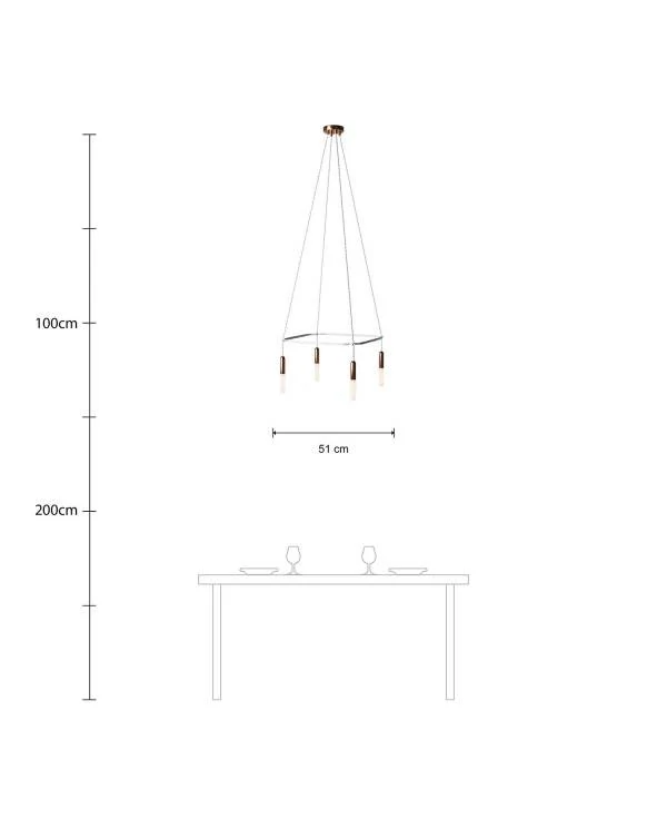 Deckenleuchte Cage P-Light mit 4 Aufhängungen