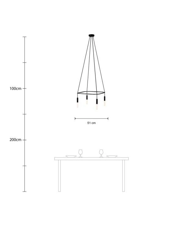 Deckenleuchte Cage P-Light mit 4 Aufhängungen