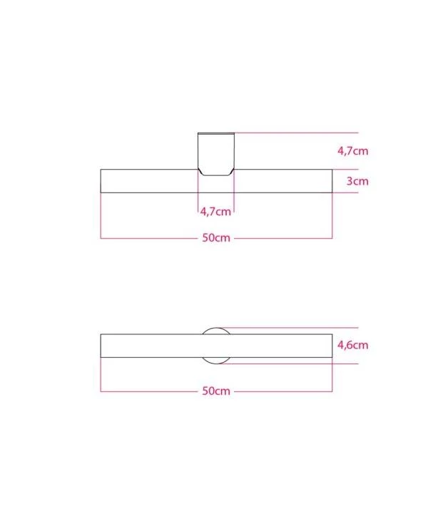 Leuchte esse14 zur Wand- oder Deckenmontage für LED Röhrenlampe S14d - Waterproof IP44