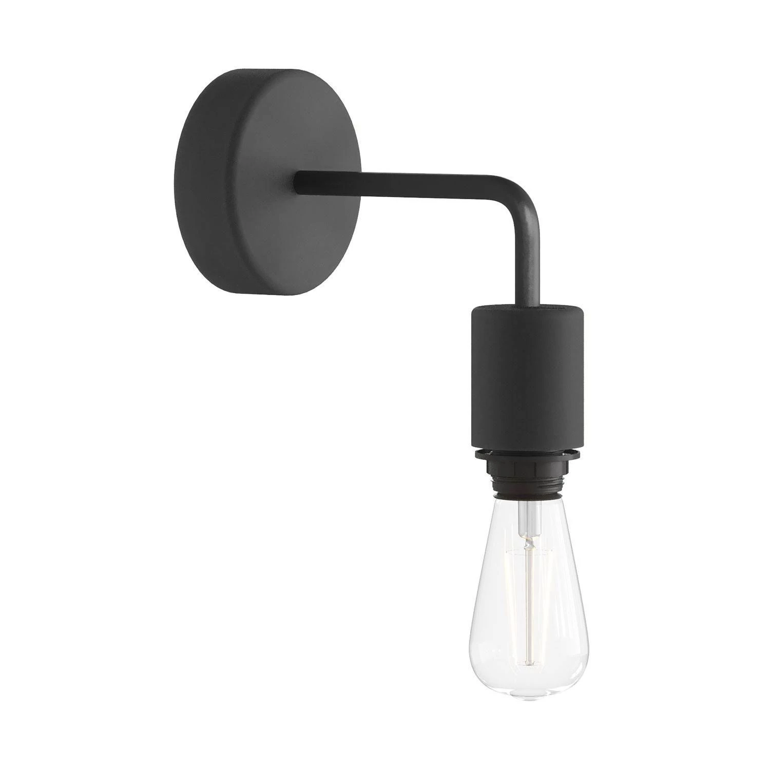 Fermaluce für Lampenschirme EIVA ELEGANT mit L-förmiger Verlängerung, Lampenbaldachin und wasserdichter IP65- Lampenfassung - Schwarz