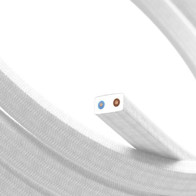 Elektrokabel für Lichterketten mit Textilummantelung in weiß CM01, UV-beständig