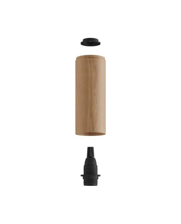 Tub-E14, Holzrohr für Strahler mit E14 Lampenfassung mit Doppelklemmring