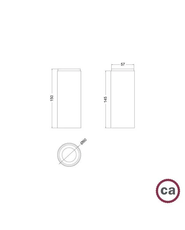 Tub-E14, Holzrohr für Strahler mit E14 Lampenfassung mit Doppelklemmring