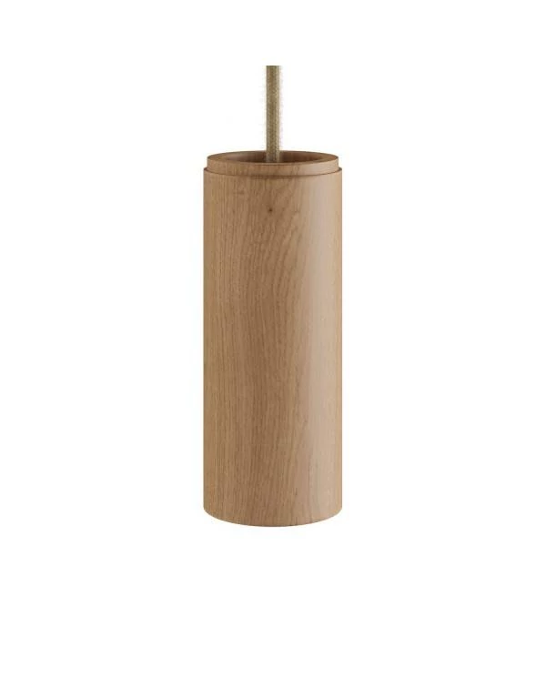 Tub-E14, Holzrohr für Strahler mit E14 Lampenfassung mit Doppelklemmring