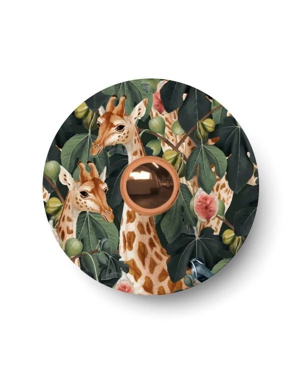 Ellepì Mini-Flachlampenschirm mit Dschungeltieren 'Wildlife Whispers', Durchmesser 24 cm - Hergestellt in Italien